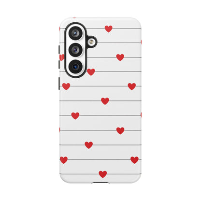 Red Heart Stripe iPhone Case | Tough Shockproof Love Aesthetic Cover