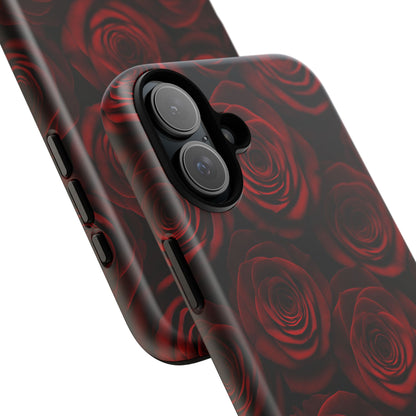 Dark Red Rose Phone Case – Gothic Floral Tough Case (iPhone, Samsung, Pixel)