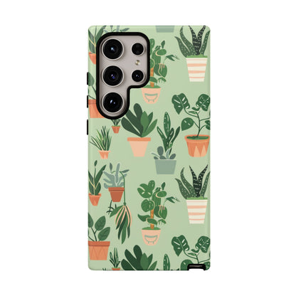 Plant Lover Phone Case | Cute Potted Plants Pattern | Botanical Aesthetic Tough Case