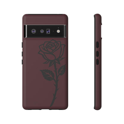 Black Rose Burgundy iPhone Case | Dark Aesthetic Shockproof Protective Cover