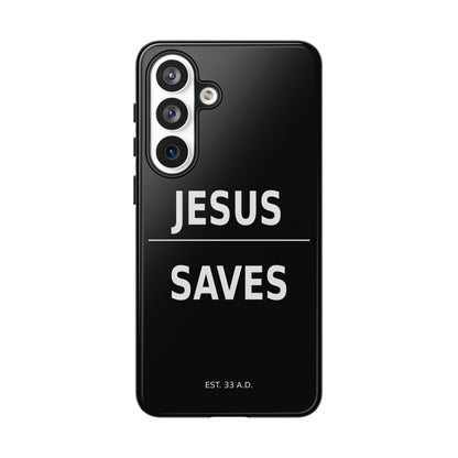 Jesus Saves Phone Case Christian Religious Minimalist Black Tough Cover