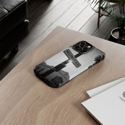 Hollywood Blvd Phone Case | Vintage Los Angeles Street Sign | Black & White LA Aesthetic