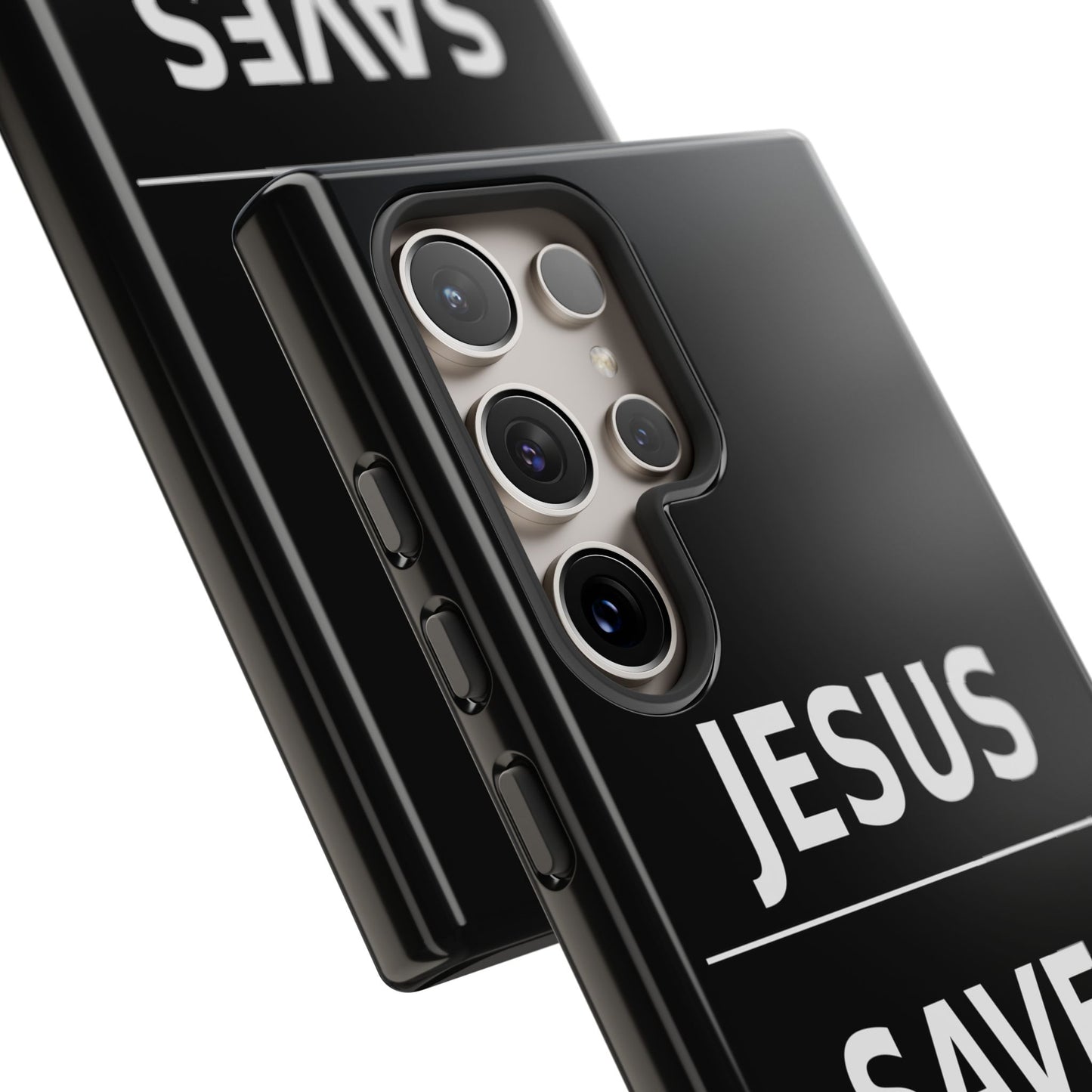 Jesus Saves Phone Case Christian Religious Minimalist Black Tough Cover