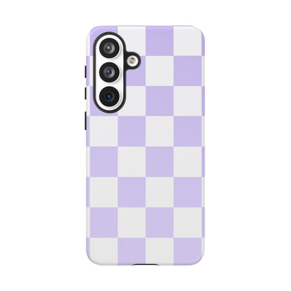 Lavender Checkerboard Phone Case | Pastel Aesthetic Checkered iPhone & Samsung Tough Case