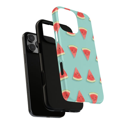 Watermelon Phone Case – Pastel Blue Summer Fruit Tough Case (iPhone, Samsung, Pixel)