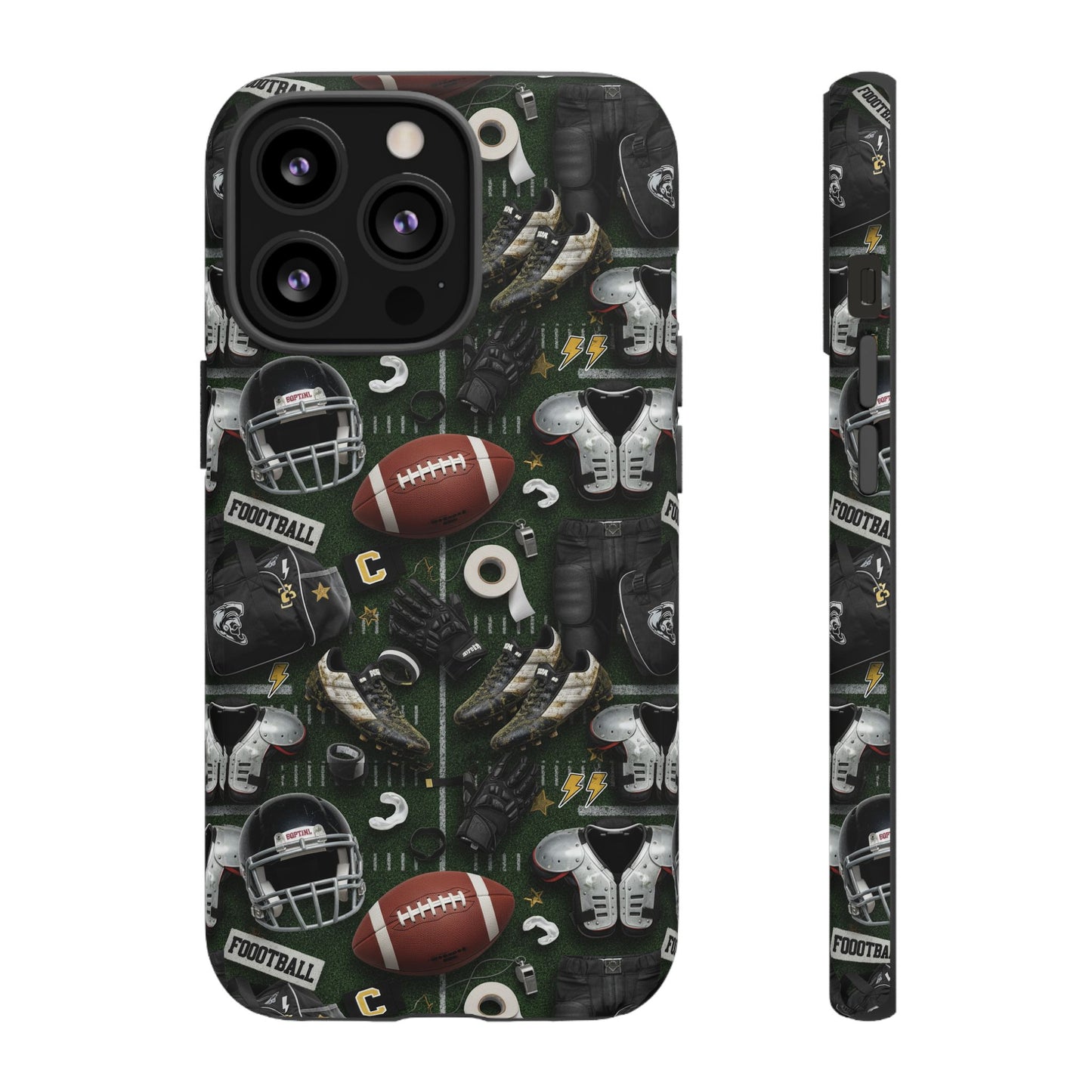Football Pattern Phone Case – Sports Fan Tough Protective Game Day Case