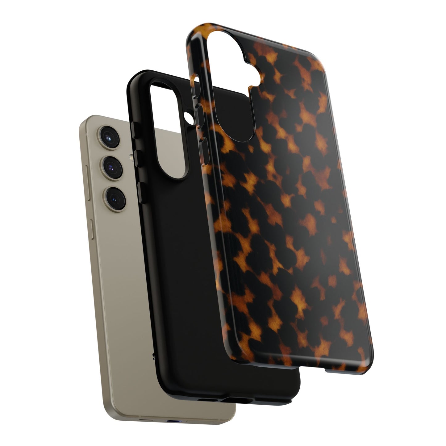 Tortoiseshell Pattern Tough Phone Case | Classic Leopard-Style Protective Cover