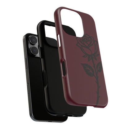 Black Rose Burgundy iPhone Case | Dark Aesthetic Shockproof Protective Cover