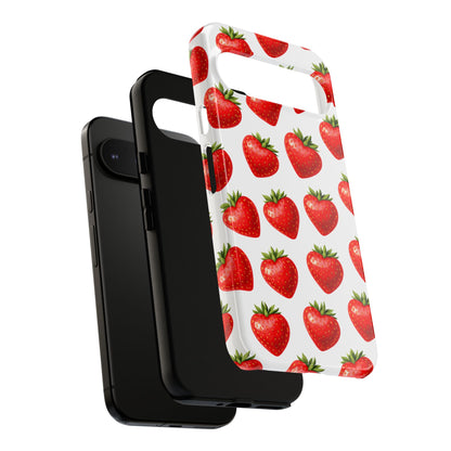 Cute Strawberry Phone Case – Aesthetic Fruit Pattern Protective Cover for Iphone, Samsung Galaxy and Pixel