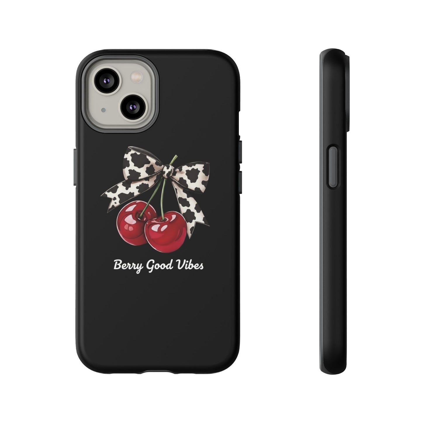 Cherry Cow Print Phone Case | Coquette Bow Aesthetic iPhone & Samsung Tough Case
