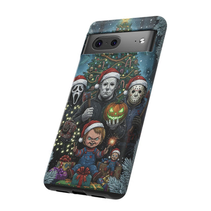 Christmas Horror Phone Case – Festive Slasher Collage Tough Case (iPhone, Samsung, Pixel)