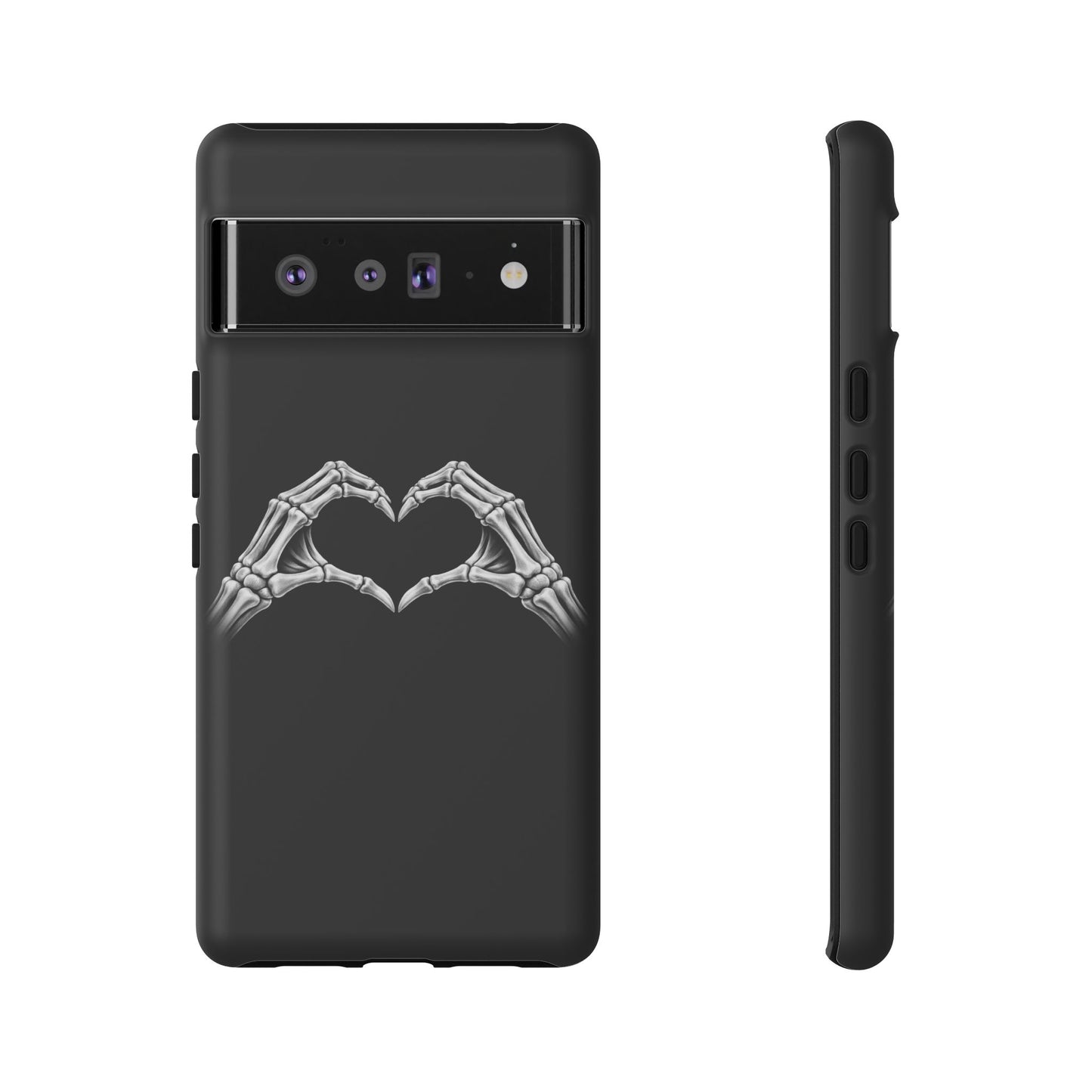 Skeleton Hands Heart Phone Case | Gothic Black Protective Cover