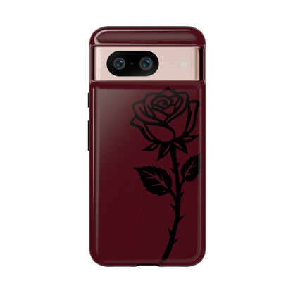Black Rose Burgundy iPhone Case | Dark Aesthetic Shockproof Protective Cover