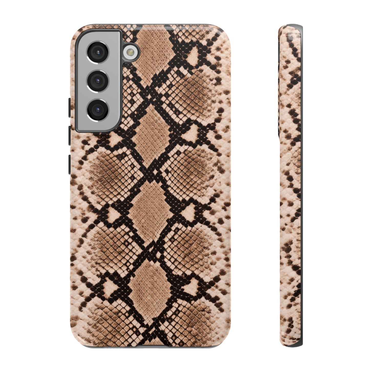 Snake Print Phone Case – Brown Python Pattern Slim Protective Cover for Iphone, Samsung Galaxy and Pixel
