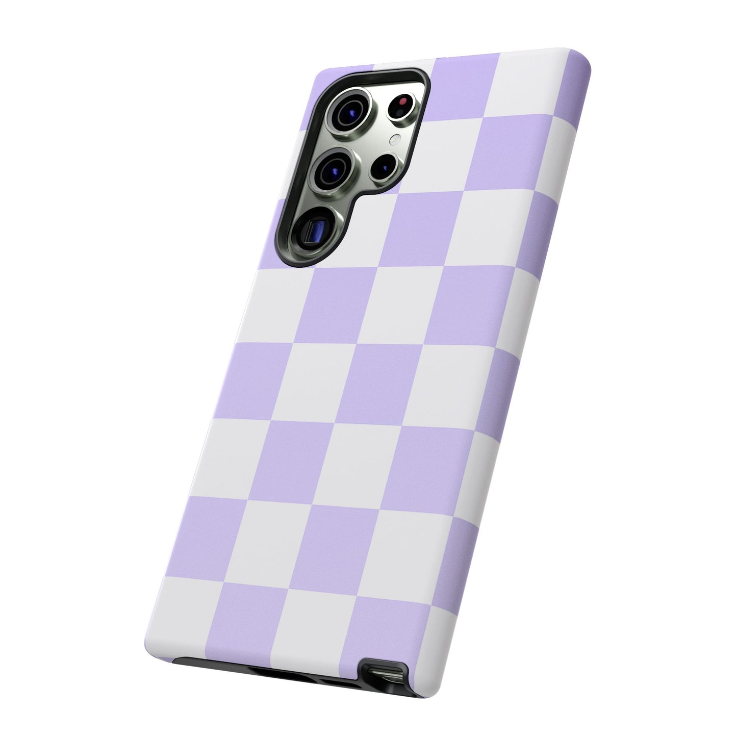 Lavender Checkerboard Phone Case | Pastel Aesthetic Checkered iPhone & Samsung Tough Case