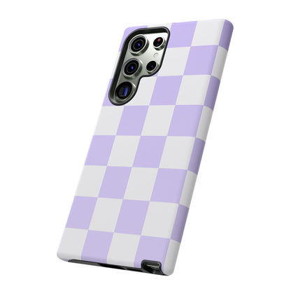 Lavender Checkerboard Phone Case | Pastel Aesthetic Checkered iPhone & Samsung Tough Case
