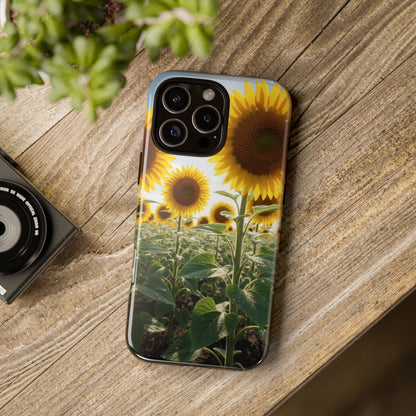 Sunflower Field Phone Case | Golden Hour Floral Aesthetic | Bright Summer Tough Case