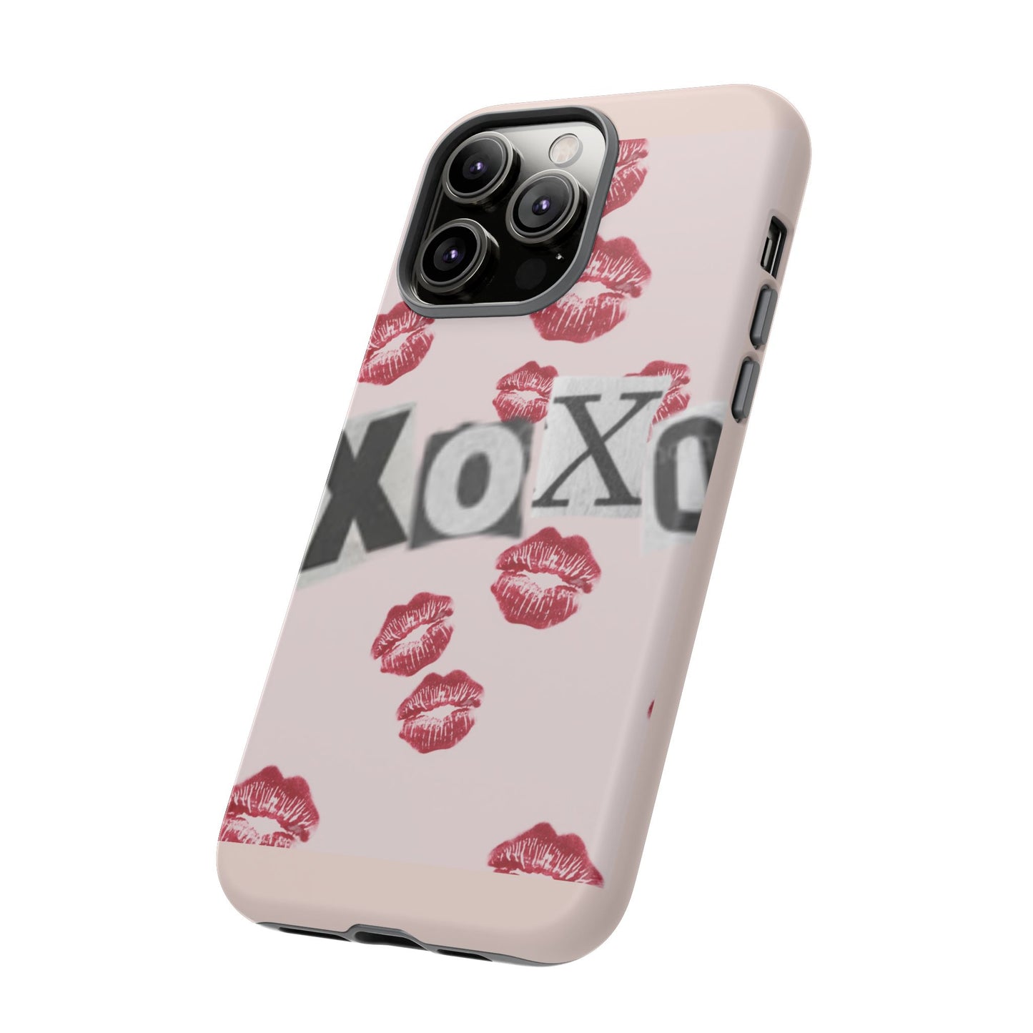 XOXO Kiss Print Phone Case | Coquette Valentine Aesthetic | Cute Pink Lipstick Kiss Tough Case for iPhone & Samsung