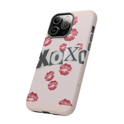 XOXO Kiss Print Phone Case | Coquette Valentine Aesthetic | Cute Pink Lipstick Kiss Tough Case for iPhone & Samsung