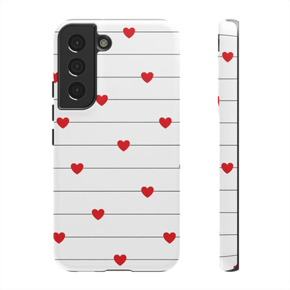 Red Heart Stripe iPhone Case | Tough Shockproof Love Aesthetic Cover