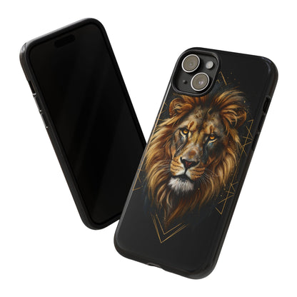 Majestic Lion Phone Case – Black Gold Luxury Lion Art Tough Protective Case
