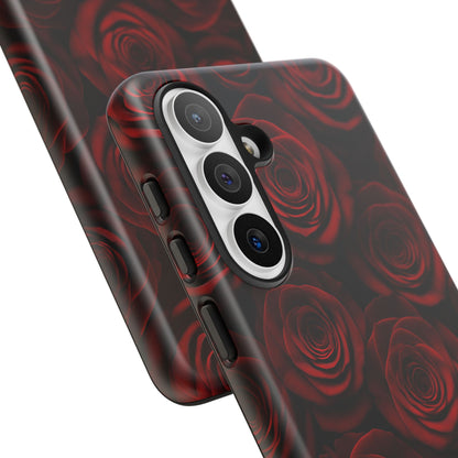 Dark Red Rose Phone Case – Gothic Floral Tough Case (iPhone, Samsung, Pixel)