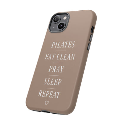 Pilates Phone Case | Eat Clean Pray Sleep Repeat Aesthetic | Wellness Girl Gift