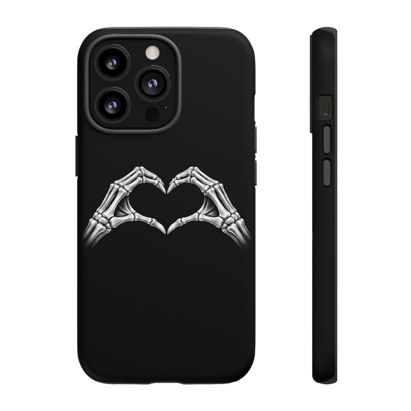 Skeleton Hands Heart Phone Case | Gothic Black Protective Cover