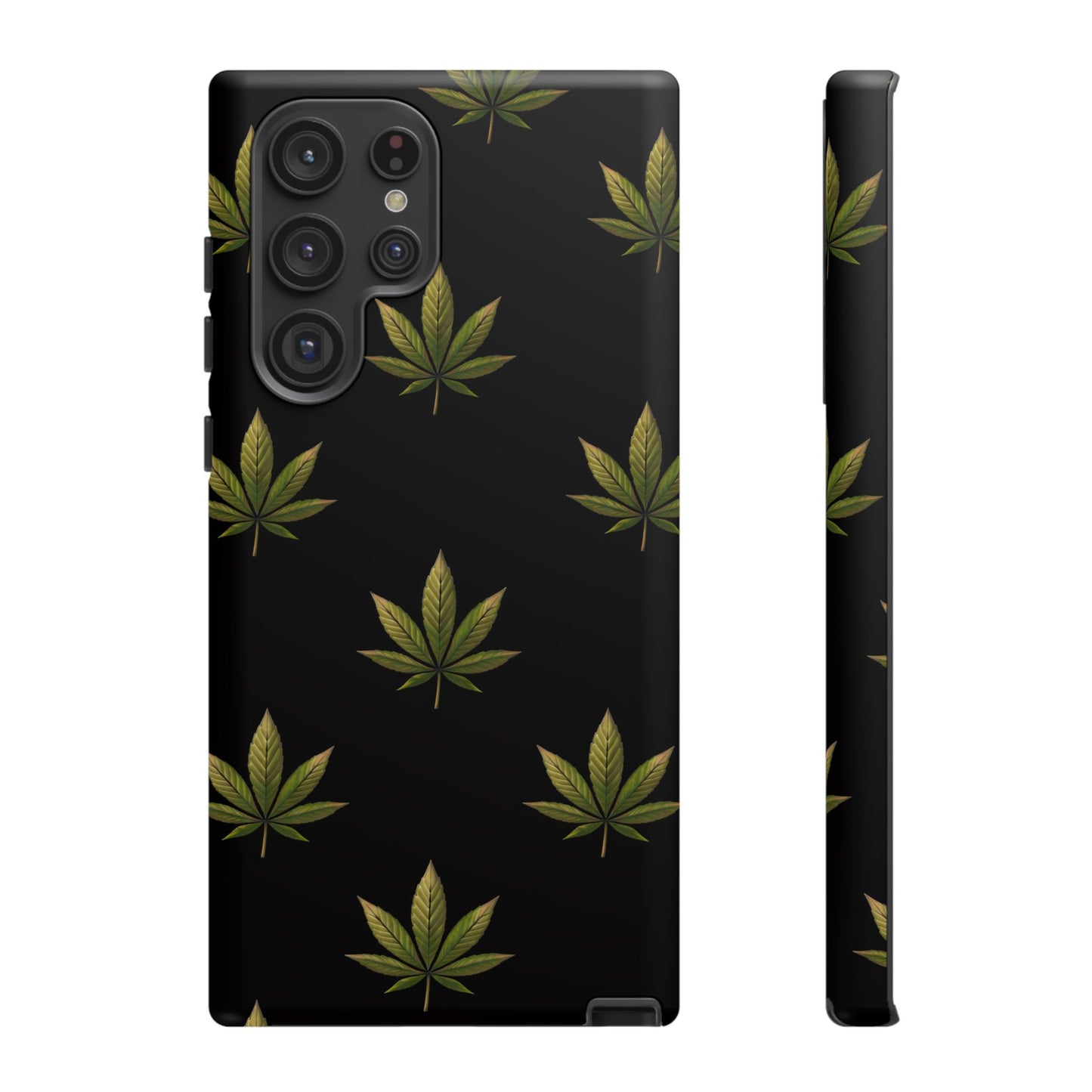 Cannabis Leaf Phone Case Green Weed Leaf Pattern Tough Protective Cover