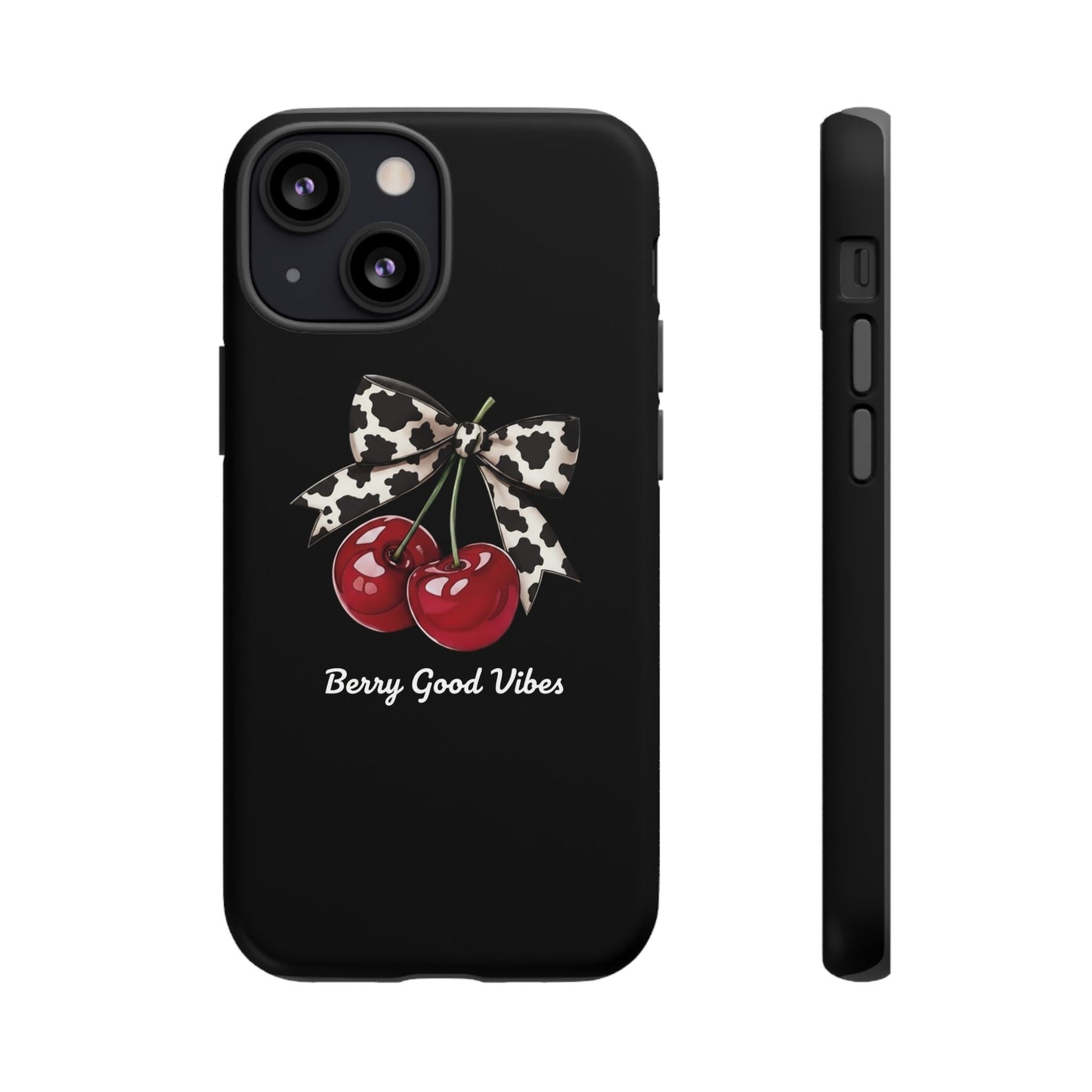 Cherry Cow Print Phone Case | Coquette Bow Aesthetic | Tough Protective Case