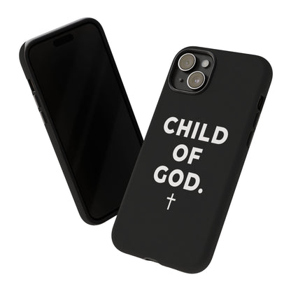 Child of God Phone Case Christian Black Aesthetic Cross Tough Cover