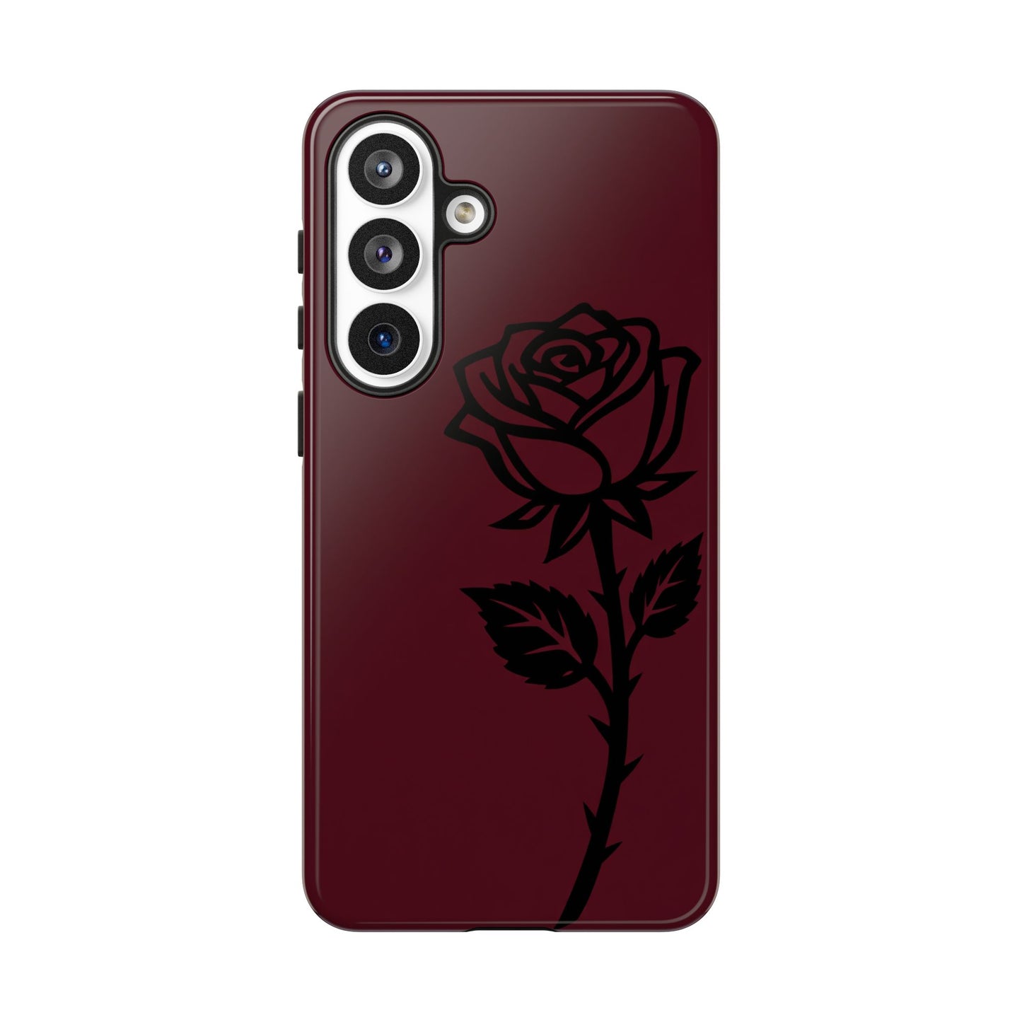 Black Rose Burgundy iPhone Case | Dark Aesthetic Shockproof Protective Cover
