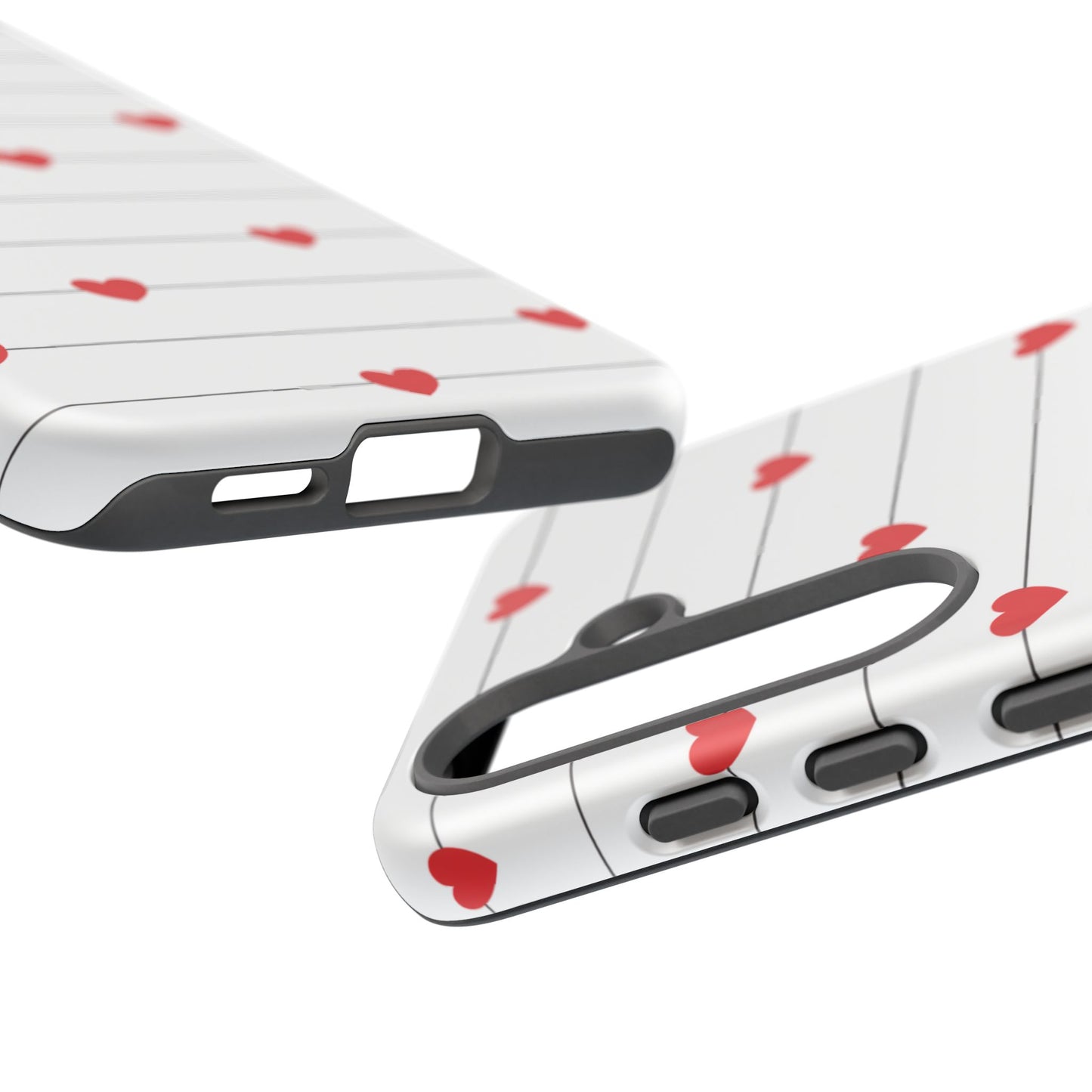 Red Heart Stripe iPhone Case | Tough Shockproof Love Aesthetic Cover