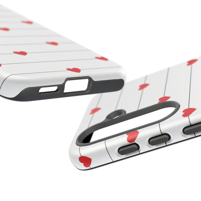 Red Heart Stripe iPhone Case | Tough Shockproof Love Aesthetic Cover