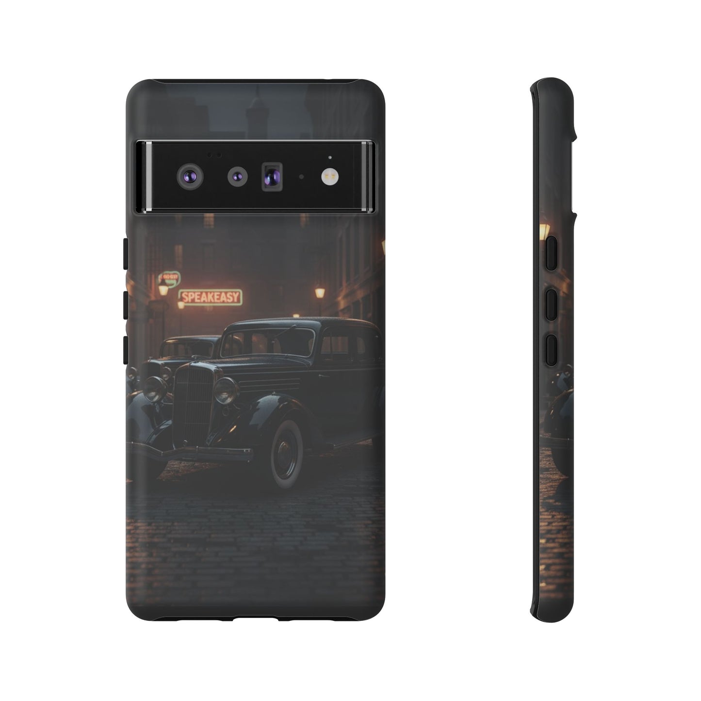 Vintage Classic Car Phone Case | Retro Noir Aesthetic | 1930s Street Scene Tough Case for iPhone & Samsung