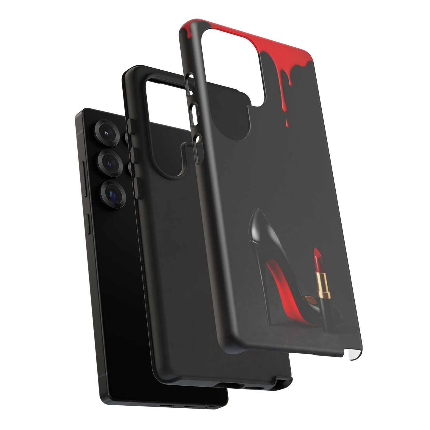 Dark Feminine Red Drip Phone Case – Gothic Glam Tough Cover