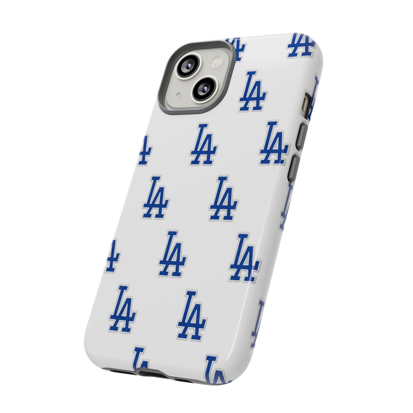 Blue LA Monogram Pattern Phone Case | Minimal Baseball Inspired Tough Cover