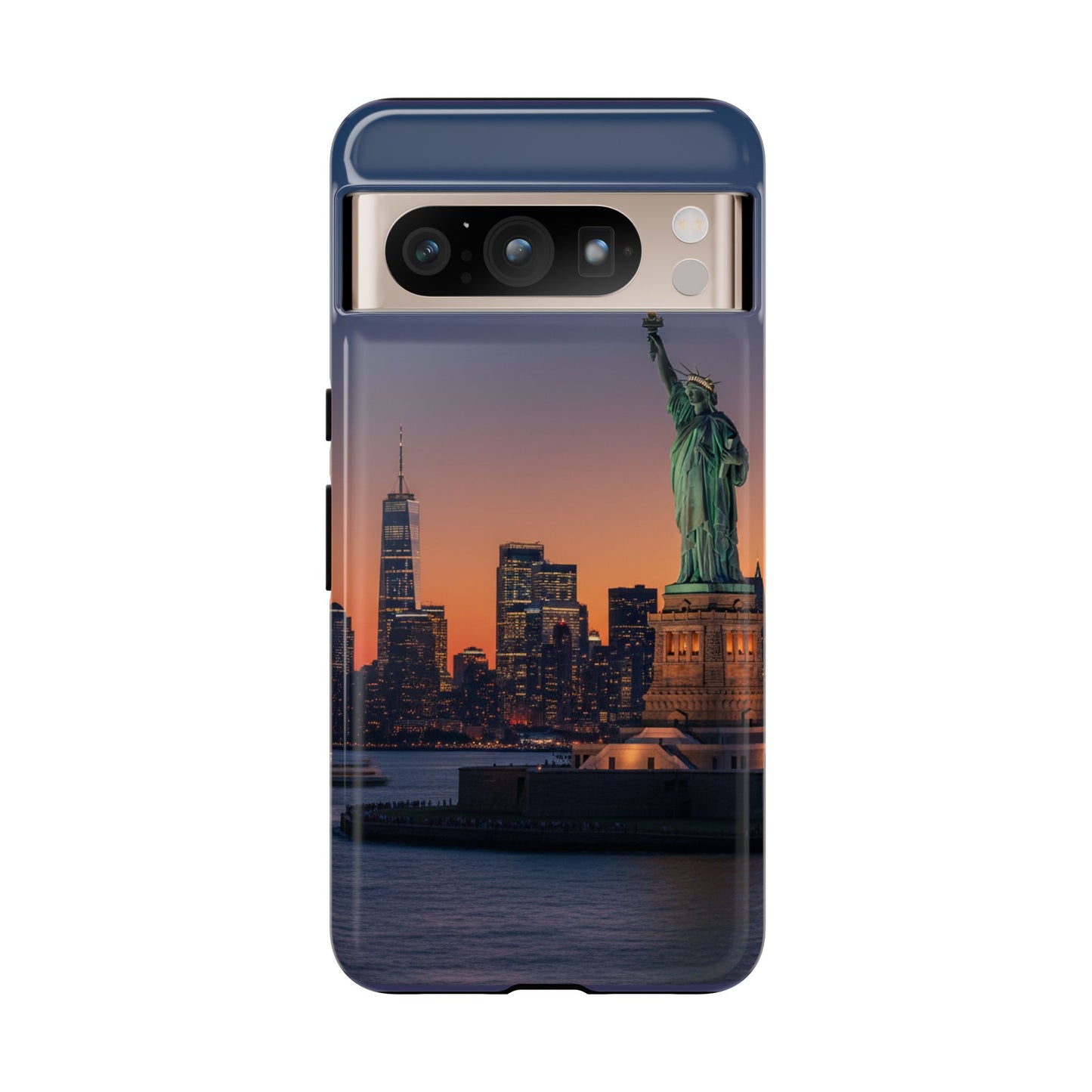 Statue of Liberty Sunset Phone Case – New York City Skyline Travel Aesthetic Tough Case