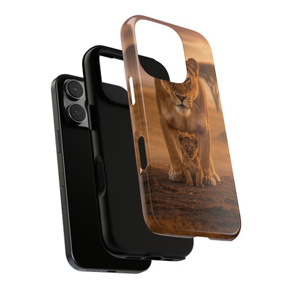 Lioness & Cub Phone Case | Safari Wildlife Tough Case for iPhone & Samsung