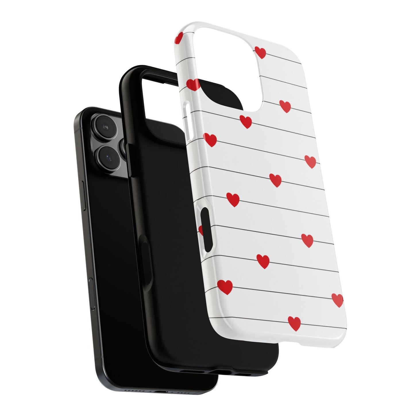 Red Heart Stripe iPhone Case | Tough Shockproof Love Aesthetic Cover