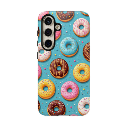 Cute Donut Pattern Phone Case – Colorful Sprinkles Dessert Design for Iphone, Samsung Galaxy and Pixel