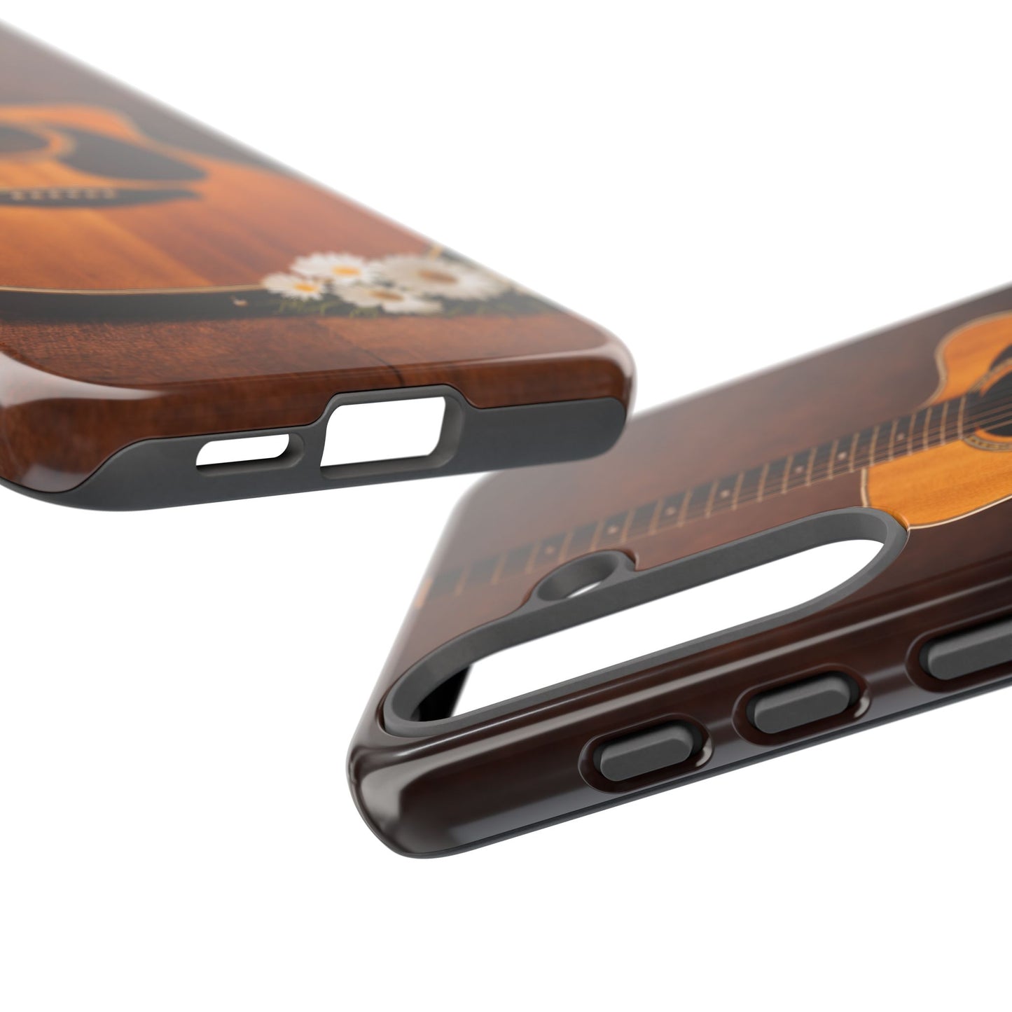 Acoustic Guitar Daisy Phone Case | Rustic Music Lover Tough Cover