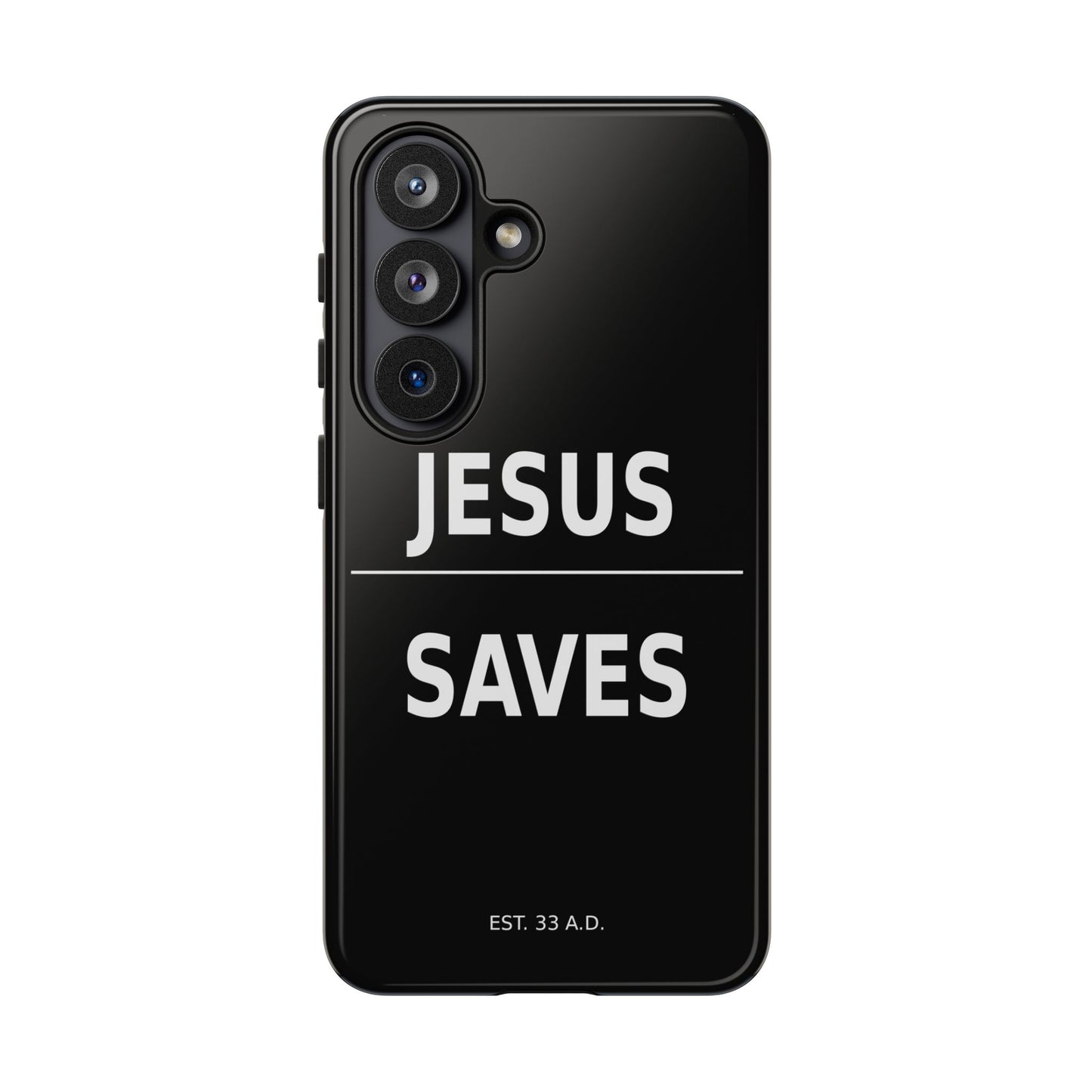 Jesus Saves Phone Case Christian Religious Minimalist Black Tough Cover
