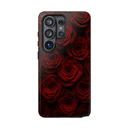 Dark Red Rose Phone Case – Gothic Floral Tough Case (iPhone, Samsung, Pixel)