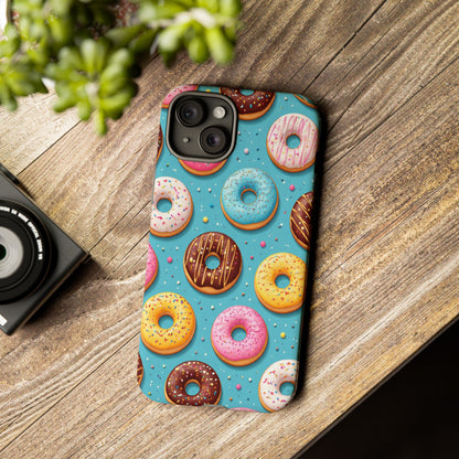 Cute Donut Pattern Phone Case – Colorful Sprinkles Dessert Design for Iphone, Samsung Galaxy and Pixel