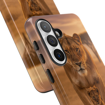 Lioness & Cub Phone Case | Safari Wildlife Tough Case for iPhone & Samsung