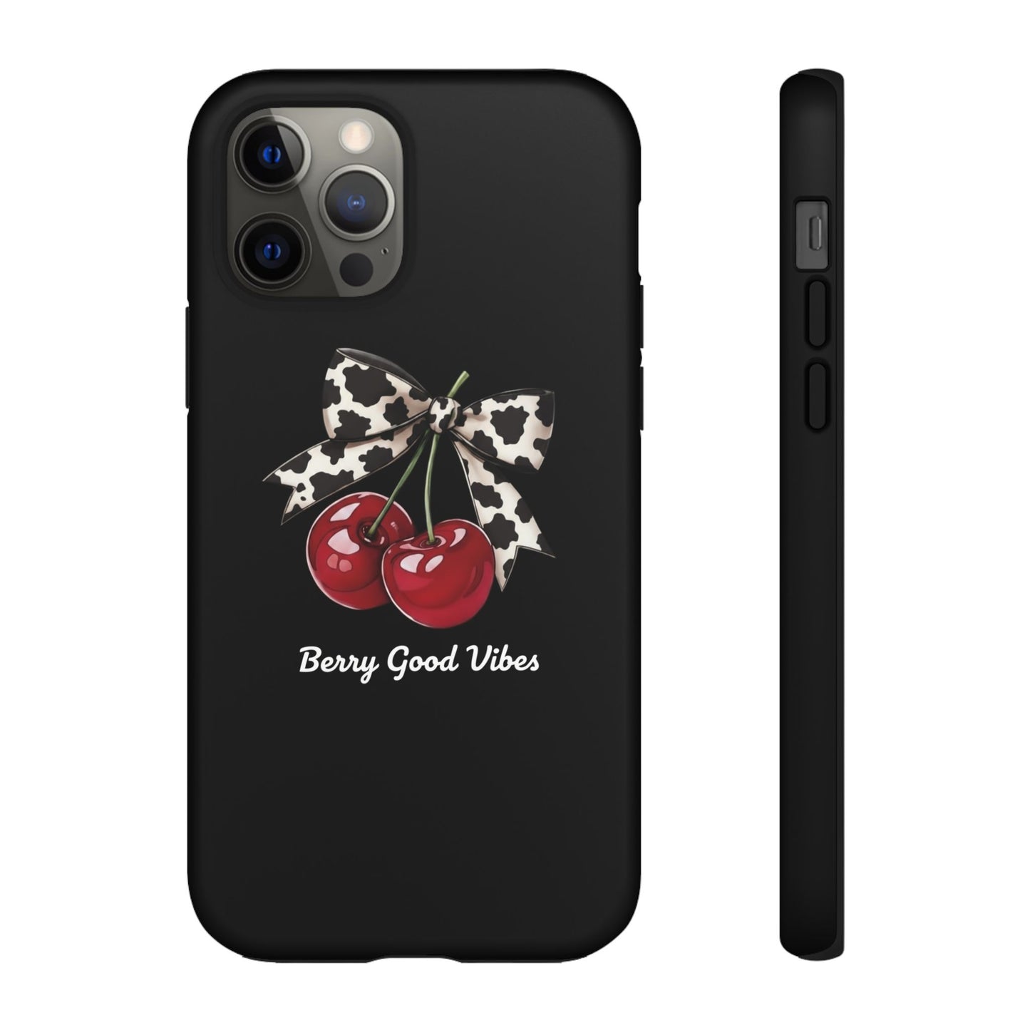 Cherry Cow Print Phone Case | Coquette Bow Aesthetic iPhone & Samsung Tough Case
