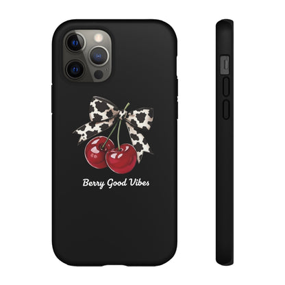 Cherry Cow Print Phone Case | Coquette Bow Aesthetic iPhone & Samsung Tough Case