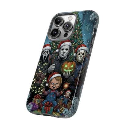 Christmas Horror Phone Case – Festive Slasher Collage Tough Case (iPhone, Samsung, Pixel)