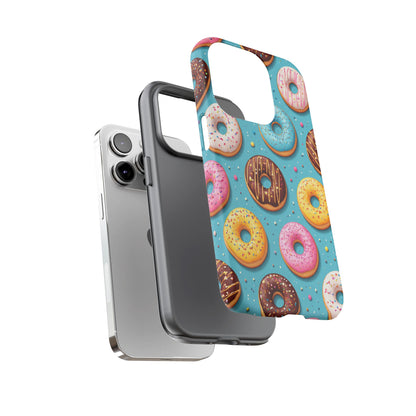 Cute Donut Pattern Phone Case – Colorful Sprinkles Dessert Design for Iphone, Samsung Galaxy and Pixel